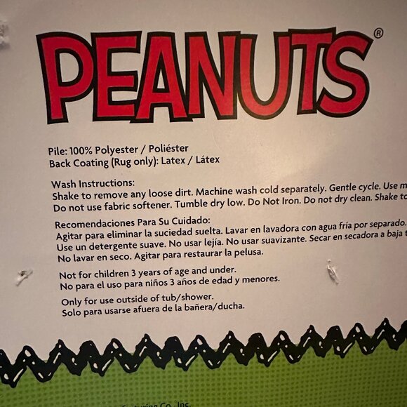 Peanuts Snoopy Christmas Bath Set Lid Cover 18.5x16.5" & Contour Rug 19x19" NWT - Picture 3 of 3